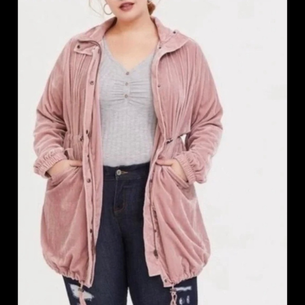 torrid Rose Pink Velvet Utility Jacket